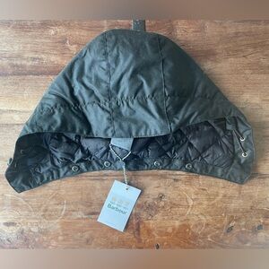 NWT Barbour Wax Storm hood, Olive color